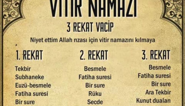 Vitir Namazı Nedir ve Nasıl Kılınır?